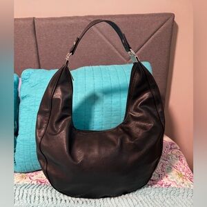 Black Imitation Leather Secure Hobo Bag NWT